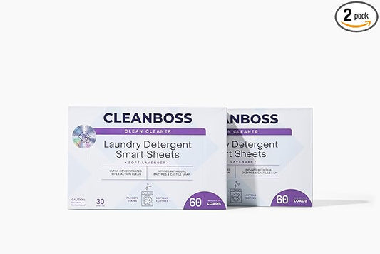 CleanBoss Laundry Detergent Smart Sheets - 60 Sheets