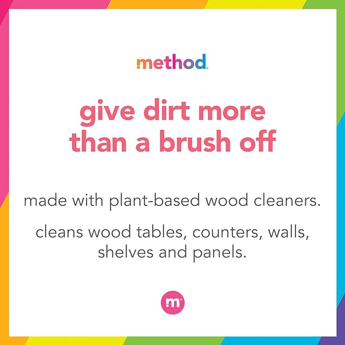 Method Daily Wood Cleaner, Almond, Cleans Shelves, Tables and Other Wooden Surfaces While Removing Dust & Grime, 28 oz Spray Bottles, (Pack of 1)