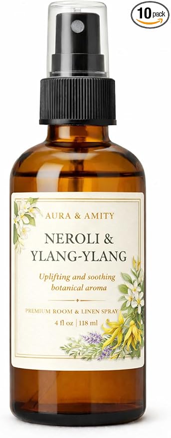 Aura & Amity Premium Room & Linen Spray – Handmade Luxury Fabric & Home Fragrance Mist, Long-Lasting, Made in USA (Neroli & Ylang-Ylang)