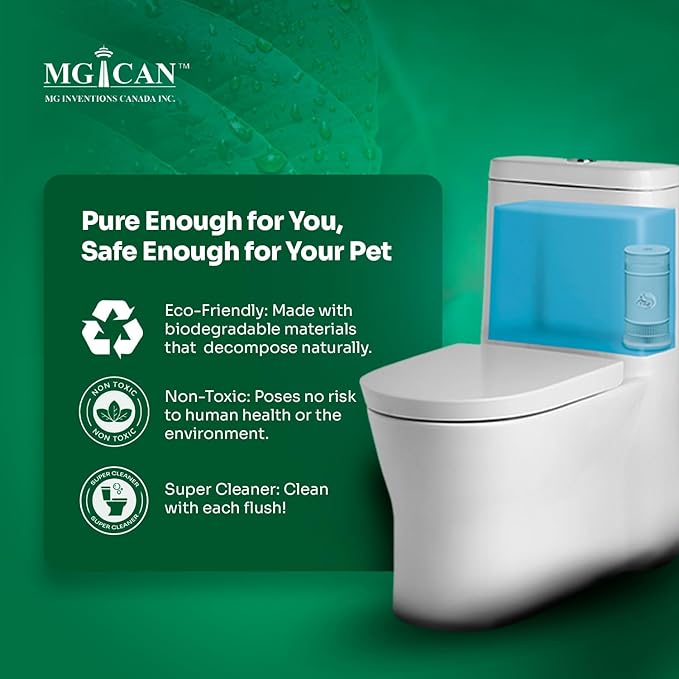 MGICAN Patented Automatic Toilet Bowl Cleaner System (ATCS) 1700+ Flushes - Non Toxic Toilet Bowl Cleaners for Hard Water Stains - UL-Certified Toilet Cleaner 1 Year Supply (4 Pack)