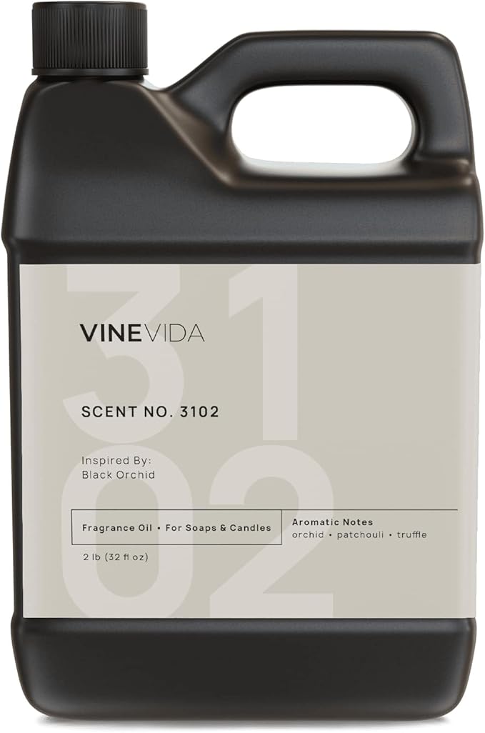 VINEVIDA Scent NO. 3102 Fragrance Oil - 32oz (2lbs) - Inspired by: Black Orchid Fragrance Oil for Candle Making - Made in USA Candle Scents Scents for Soap Making
