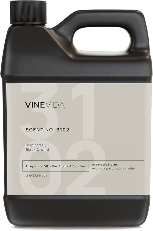 VINEVIDA Scent NO. 3102 Fragrance Oil - 32oz (2lbs) - Inspired by: Black Orchid Fragrance Oil for Candle Making - Made in USA Candle Scents Scents for Soap Making