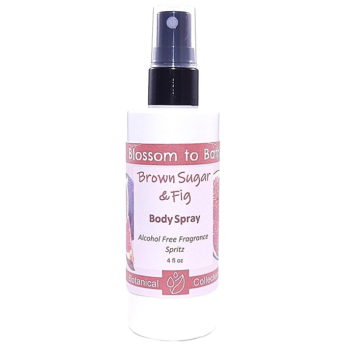 Blossom to Bath Brown Sugar & Fig Body Spray (4 Ounce) - Natural Fragrance - Energizes Skin with a Rich Fruity Scent