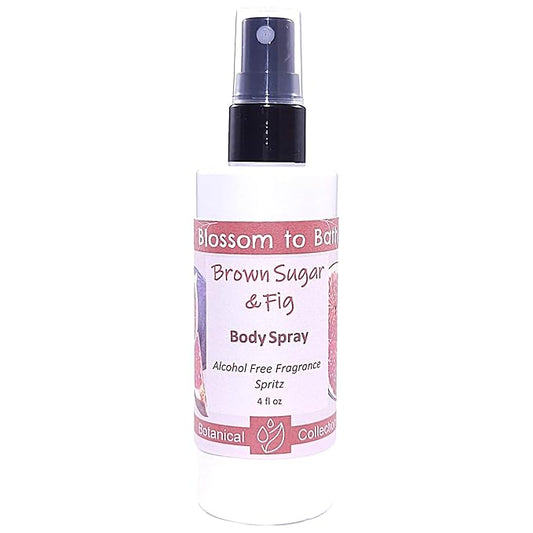 Blossom to Bath Brown Sugar & Fig Body Spray (4 Ounce) - Natural Fragrance - Energizes Skin with a Rich Fruity Scent