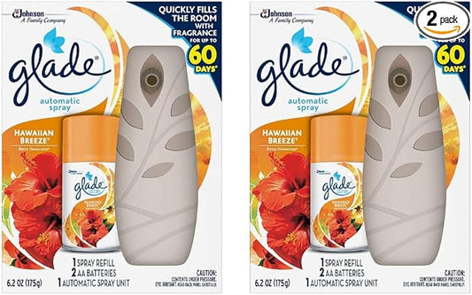 Glade Automatic Spray Air Freshener Hawaiian Breeze Starter 6.2 Ounce (Pack of 2)