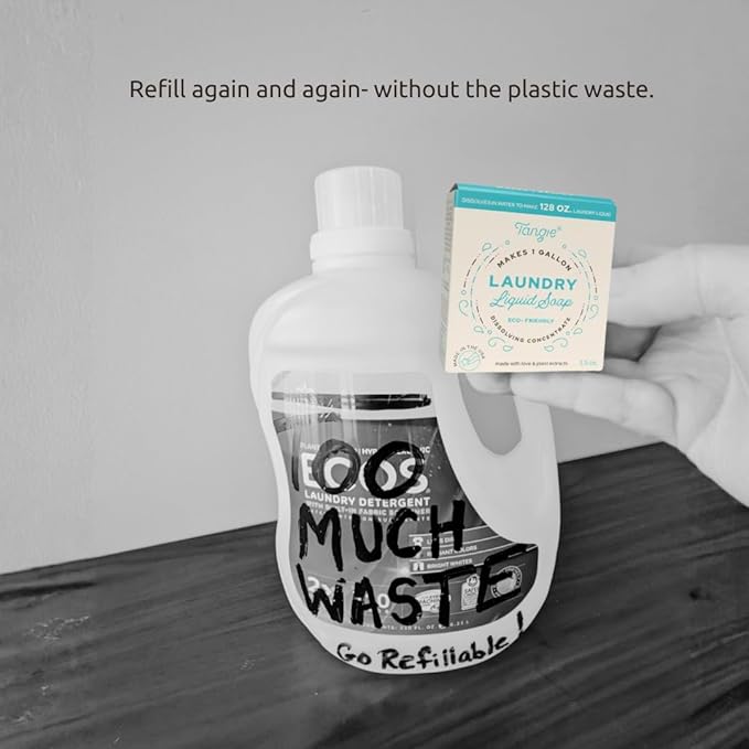 Tangie Laundry Bar Concentrate | Dissolves To Make 128+ Loads of Liquid Laundry, Zero Waste Laundry Detergent