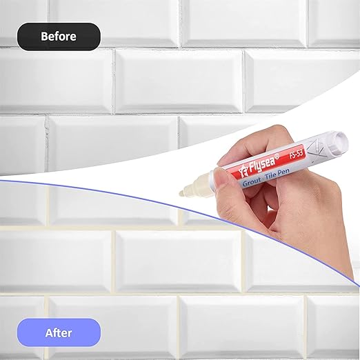 10 Piece Tile Grout Color Pen Refill Wall Gap Grout Renew Marker for Tiles Floor Kitchen Bathroom (Beige)