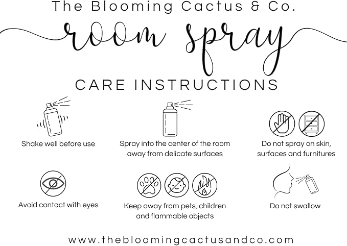 The Blooming Cactus & Co. Home | Linen | Room Spray - Air Freshener - Odor Eliminator - Car Air Freshener - Fabric Refresher - Mist Hand Poured - Made in USA – (Fresh Citrus Splash)