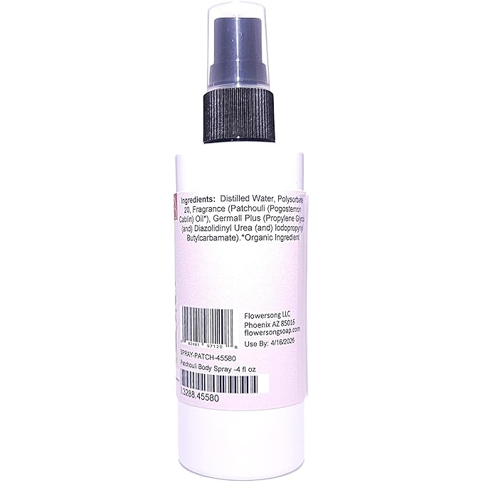 Blossom to Bath Patchouli Body Spray (4 Ounce) - Pure Essential Oil Fragrance - Energizes Skin with a Woodsy Exotic Scent