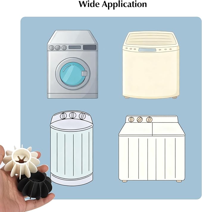 4Pcs Ech.Apr Reusable Laundry Balls, TPR Washing Machine Cleaner Ball, Anti-Tangle Washer Dryer Accessory