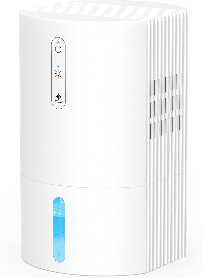 Dehumidifiers for Home, 35oz Dehumidifier for Bathroom with Auto Shut-off Auto Defrost, Whisper Quiet Dehumidifier for Bedroom Office RV Closet Wardrobe (White)
