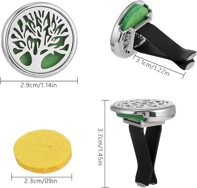 Car Air Freshener Diffuser Vent Clips - Aromatherapy Essential Oil Diffuser Tree of Life Car Clip with 20 Refill Pads, Gift for Women/Men