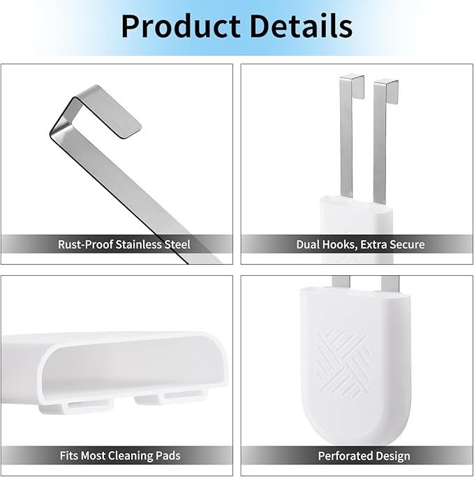Premium Toilet Tank Tablet Holder – Plastic Hanging Cleaner Caddy (3.7'' x 2.9'' x 0.7'', White) – Toilet Bowl Cleaner Hanging Carrier - Prevents Dissolved Residue in Water Tank