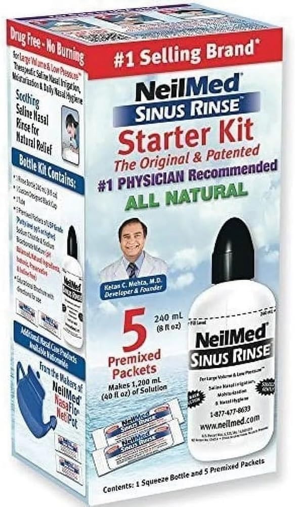 NeilMed Sinus Rinse Starter Kit, 8 Fl Oz, Pack of 2