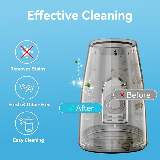 H2ofloss Water Tank & Household Cleaning Tablets – Deep Cleans & Freshens Water Flosser Reservoirs, Kettles & Bottles │ Naturally Removes Limescale, Stains & Odors │ 30 Individually Wrapped Tablets