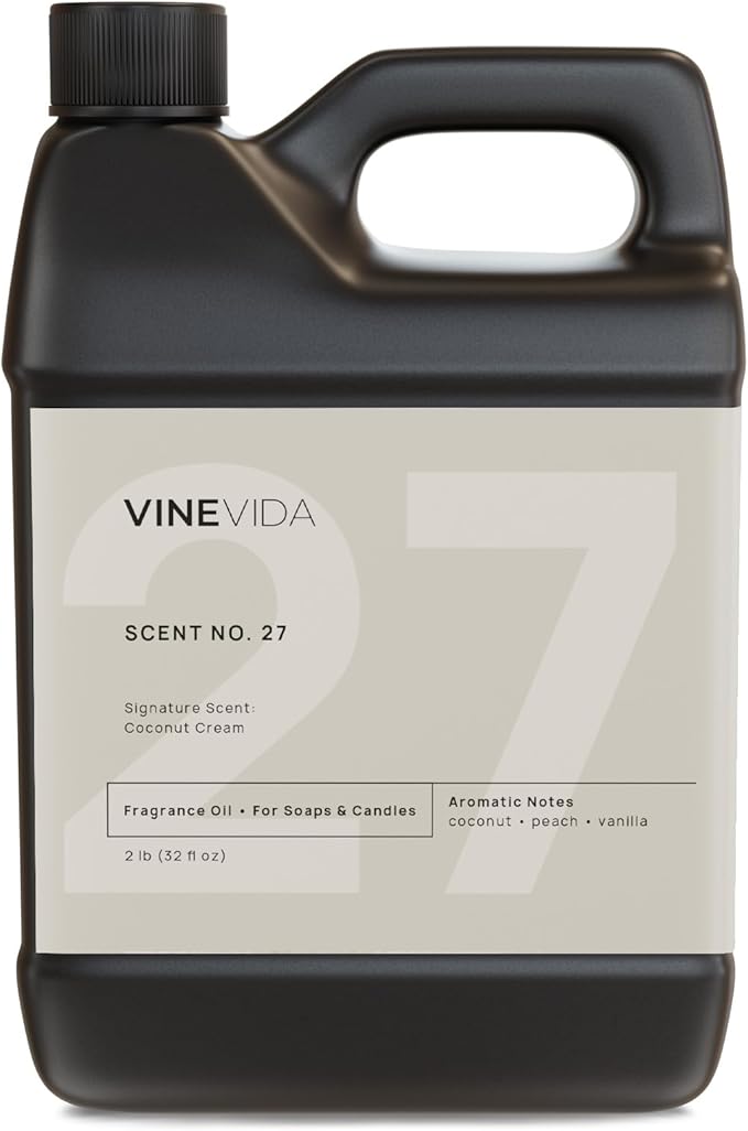 VINEVIDA [32oz] Coconut Cream Fragrance Oil for Candle Making Scents Soap Making, Perfume Oils, Soy Candles, Body Butters, Massage Room Sprays, Bath Bombs, Lotions, Linen (ARTS-FOBP-COCO-CRM-32)