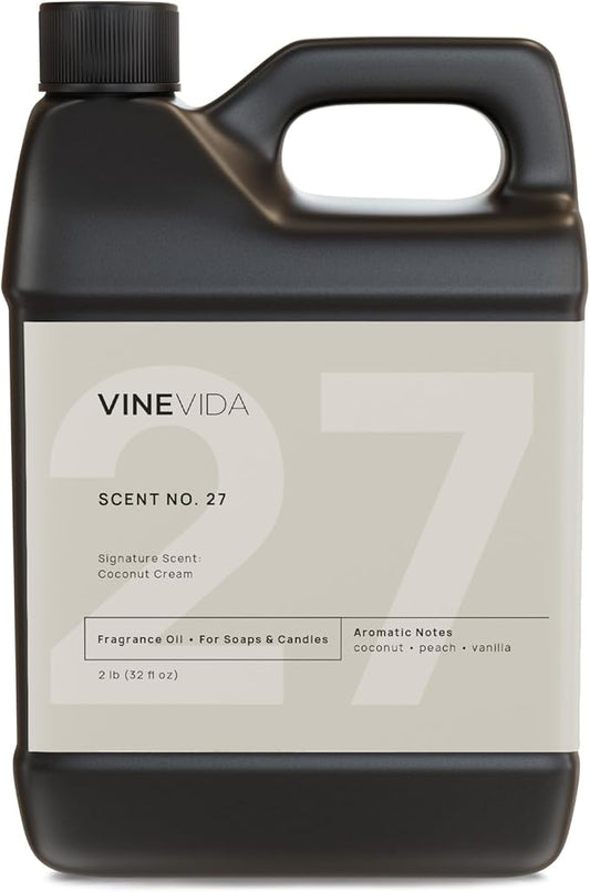 VINEVIDA [32oz] Coconut Cream Fragrance Oil for Candle Making Scents Soap Making, Perfume Oils, Soy Candles, Body Butters, Massage Room Sprays, Bath Bombs, Lotions, Linen (ARTS-FOBP-COCO-CRM-32)