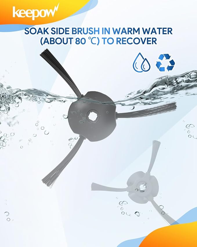 KEEPOW Side Brush for Shark AI AV2501S, AV2501AE, RV2502AE, RV2520AOUS, AV2510AOUS, RV2310, RV2310AE, AV2310, AV2310AE, RV2300, RV2300S, RV2320S Robot Vacuum Cleaner Replacement Parts, 8 Pack
