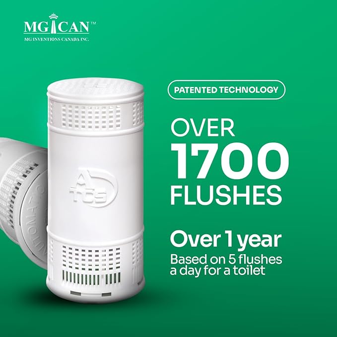 MGICAN Patented Automatic Toilet Bowl Cleaner System (ATCS) 1700+ Flushes - Non Toxic Toilet Bowl Cleaners for Hard Water Stains - UL-Certified Toilet Cleaner 1 Year Supply (3 Pack)