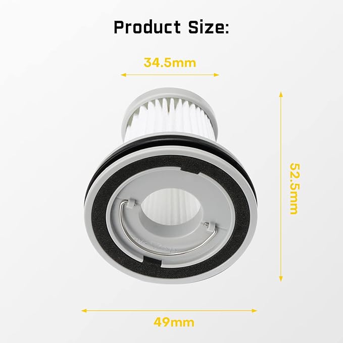 Fanttik 2-Pack Replacement HEPA Filter, Washable and Reusable Filter, Fits for Fanttik Slim V8 Mate & V8 Apex & V9 Mix & V10 Mix & Slim V10 Mate & Slim V10 Apex Car Vacuum (AV8001)