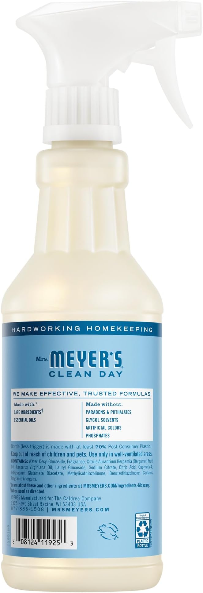 MRS. MEYER'S CLEAN DAY Multi-Surface Everyday Cleaner, Rain Water Scent, 16 Fl Oz Bottle