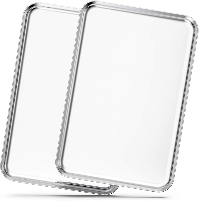 Baking Sheets Set of 2, Bastwe 20 inch Stainless Steel Bakeware Baking Pans, Healthy & Nontoxic & Rustproof & Easy Clean & Dishwasher Safe