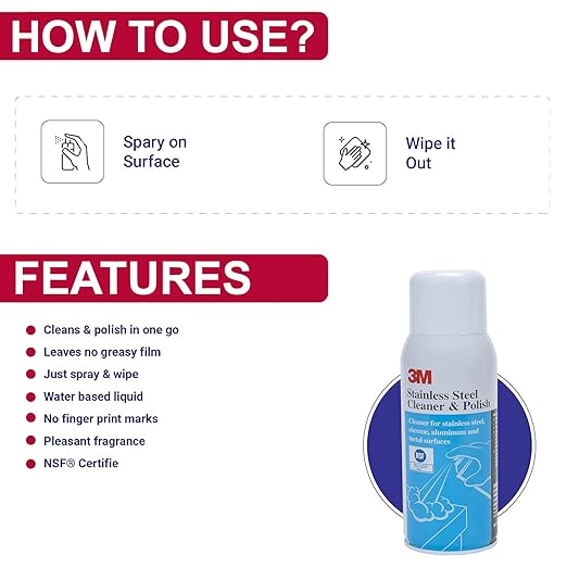 3M Stainless Steel Cleaner and Polish, 21 oz Aerosol