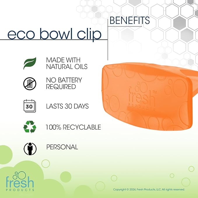 Fresh Products Eco Bowl Clip 2.0 Toilet Bowl Air Freshener, Mango Scent, 4 Clips