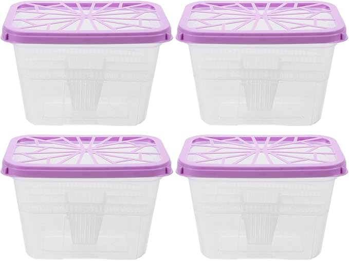 Amosfun 4 Pack Empty Moisture Absorber Boxes Reusable Plastic Holders for Home Wardrobe Cabinet Use Compact for Use