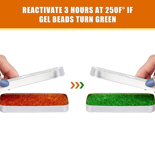 6 Pack 40 Gram Silica Gel Canister Dehumidifier Desiccant Orange to Green Reusable Indicating Desiccant Moisture Absorber for Car Closet Cabinet Bag Storage Box(6 Boxes)