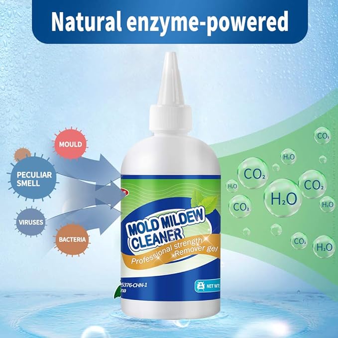 Mold Remover Gel - Effective Mold Cleaner for Household Shower, Kitchen Sinks, Walls, Tiles, Grout, Bathrooms, Washing Machine and Refrigerator Strips - 15 Fl.Oz