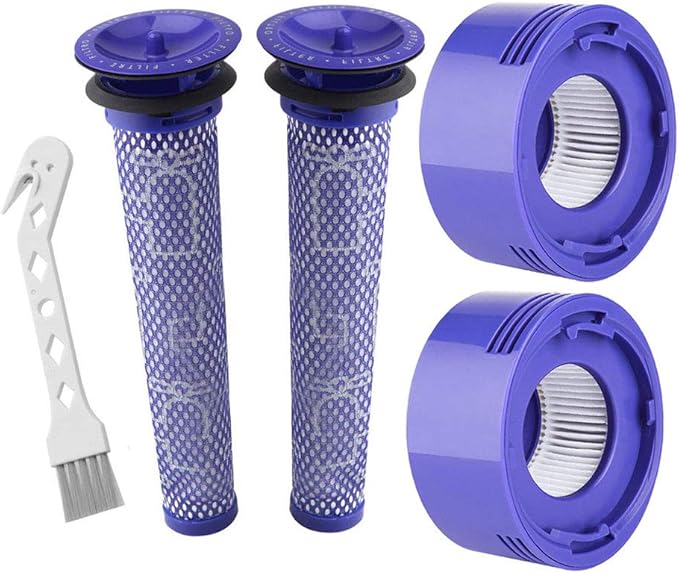 Lemige 2 Pre-Filters and 2 Post-Filters Replacement Compatible with Dyson V7, V8 Animal and Absolute Vacuum, Compare to Part 965661-01 and 967478-01