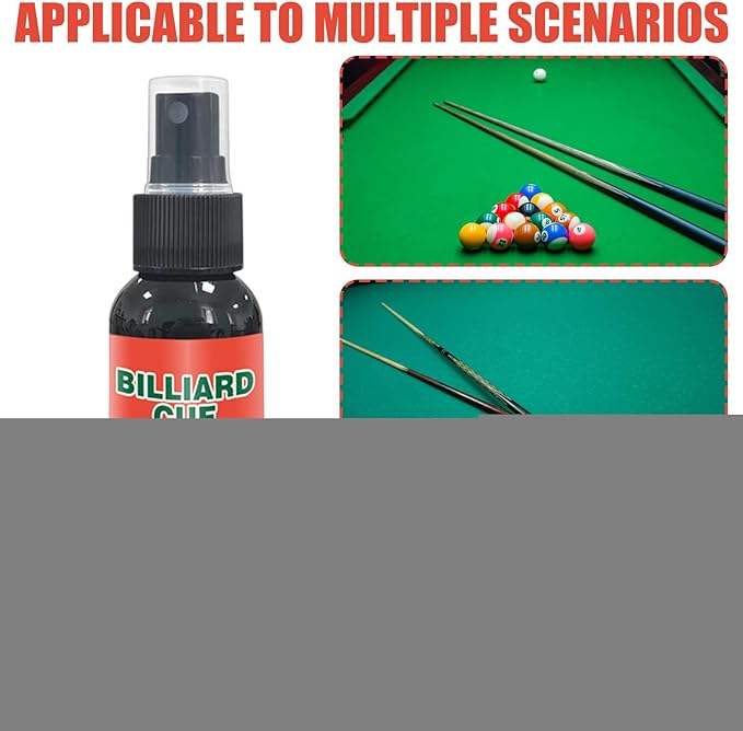 Billiard Cue Cleaner, 100ml Deep Cleaning Stain Remover, Portable Pool Cue Cleaner for Billiards, for Players, Enthusiasts, Beginners, Home, Club, Daily, Travel, Party