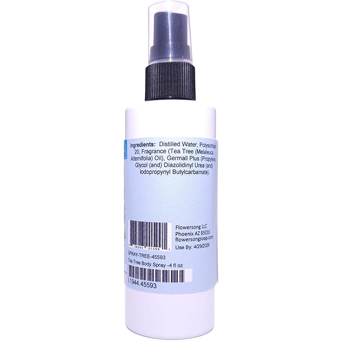 Blossom to Bath Tea Tree Body Spray (4 Ounce) - Pure Essential Oil Fragrance - Energizes Skin with an Invigoratingly Clean Scent