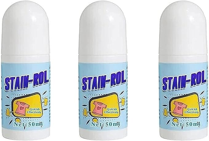 Emergency Stain Removing Pens - Portable Stain Remover,Stain Remover Pen for Clothes and Fabric,to Go Instant Stain Removal Stick, 50ml,Roll Bead Design (3pcs)