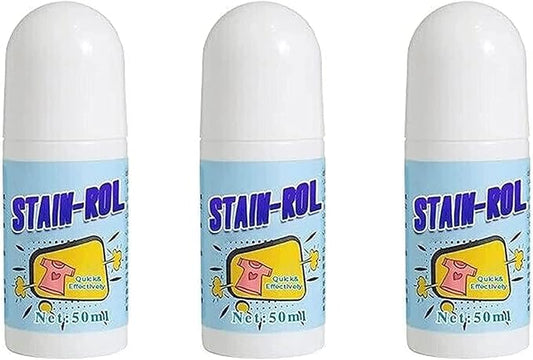 Emergency Stain Removing Pens - Portable Stain Remover,Stain Remover Pen for Clothes and Fabric,to Go Instant Stain Removal Stick, 50ml,Roll Bead Design (3pcs)