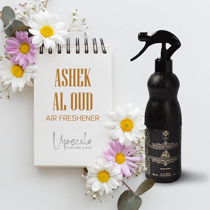 ††† Upscale Perfume & Oud co. Ashek Al.Oud Air Freshener - 480ML 16.9FL.OZ Fabric spray - Natural Aged Oud Scent - Odor Fighting Room Spray - long lasting Aroma for home
