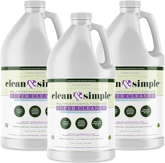 clean & simple™ SUPER CLEANER - Concentrated All-Purpose, Multi-Surface Cleaner, Non-Toxic, Biodegradable