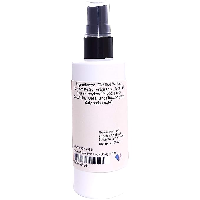 Blossom to Bath Pumpkin Spice Swirl Body Spray (4 Ounce) - Phthalate Free Fragrance - Energizes Skin with a Warm Spicy Vanilla Scent