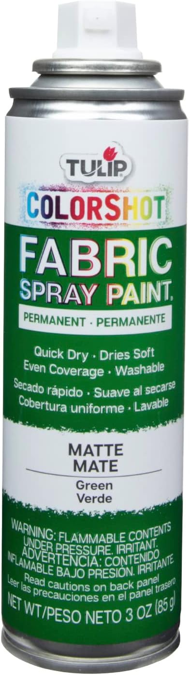 Tulip ColorShot Instant Fabric Spray Paint, Permanent Color Spray-On Fabric Paint, 3oz, Green