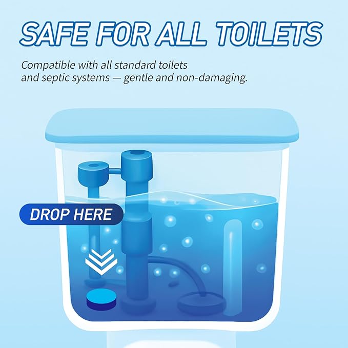 Toilet Bowl Cleaner Tablets 40 Pack, Long-Lasting Drop-in Tank Tablets with Sustained-Release Technology, Fight Tough Stains & Odors, Household & Commercial Use, Compatible with Most Toilets-Professon