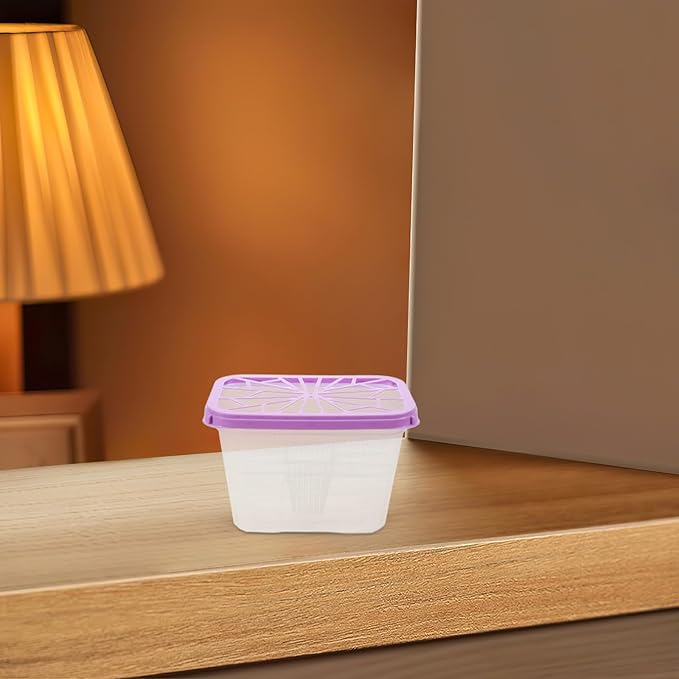 Empty Moisture Absorber Box Reusable Plastic Holder for Closet Dehumidifier Cabinet and Wardrobe Large Capacity Moisture Absorbing Storage Container 5.90X3.93X3.74 Inches 4-Pack