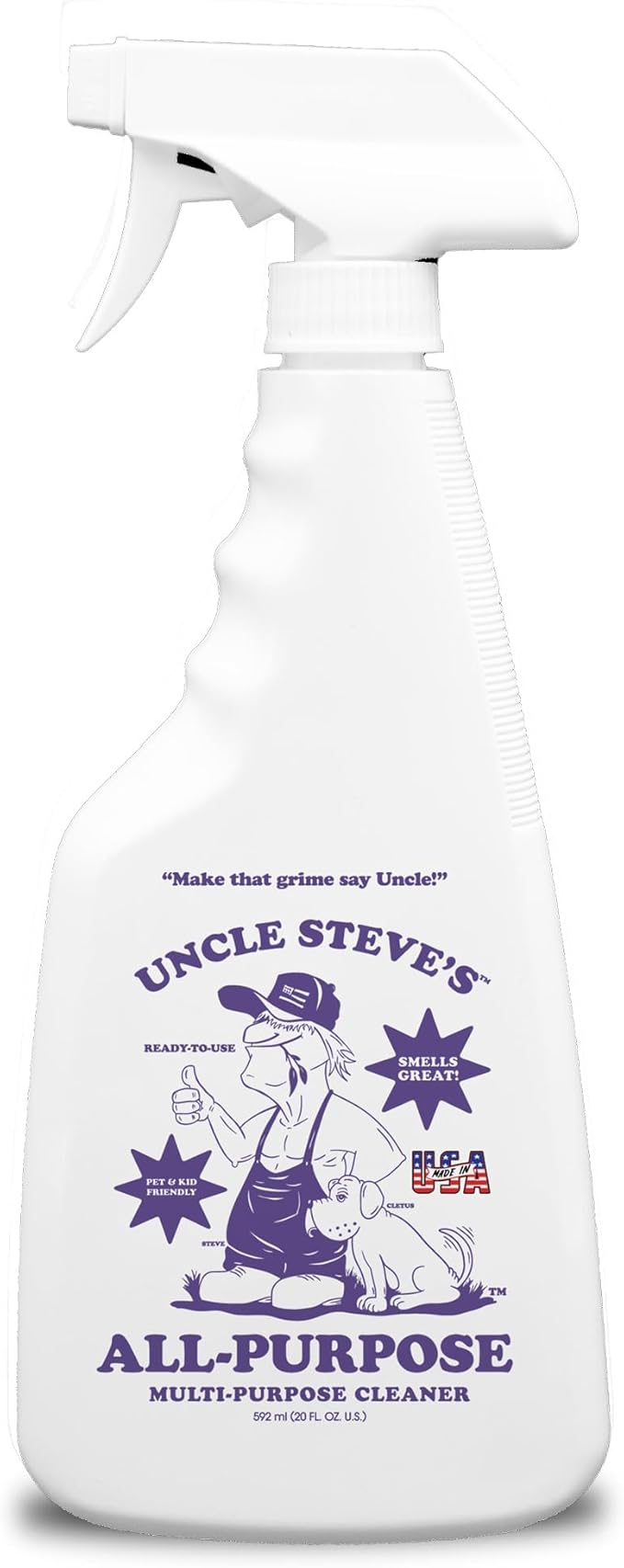 UNCLE STEVE'S® All-purpose Cleaner - Made in the USA - Pet & Kid Friendly - Eco-Friendly - Non-Toxic (1, 20 OZ)