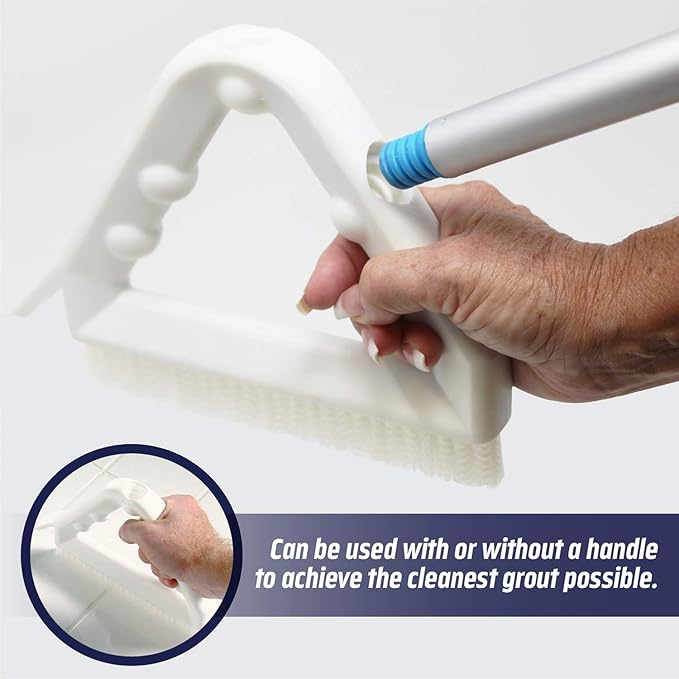 Ultimate Grout Cleaner for Tile Floors — Acid-Free Deep Cleaner Removes Grease, Dirt & Soap Scum Without Damaging Grout — Safe for Marble and All Natural Stone (2-QTS W Brush)