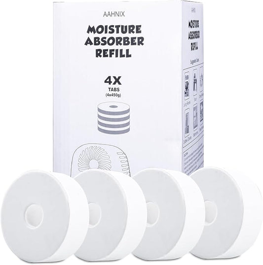 pack of 4, humidity absorber Refills Tablets, 15.9oz-4"H×1.6"W mini dehumidifier Tablets – Moisture Absorber Prevents Excess Moisture And Fragrance Free