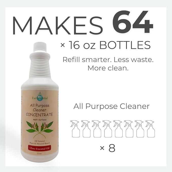 Plant-Based All-Purpose Cleaner Concentrate, 32 fl oz (Makes 64 Bottles) (Clove)