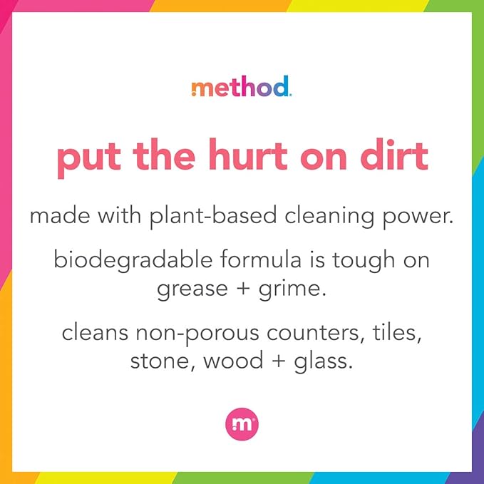 Method All-Purpose Cleaner, Pink Grapefruit, Plant-Based and Biodegradable Formula Perfect for Most Counters, Tiles, Stone, and More, spray bottle,28 oz (Pack of 2)