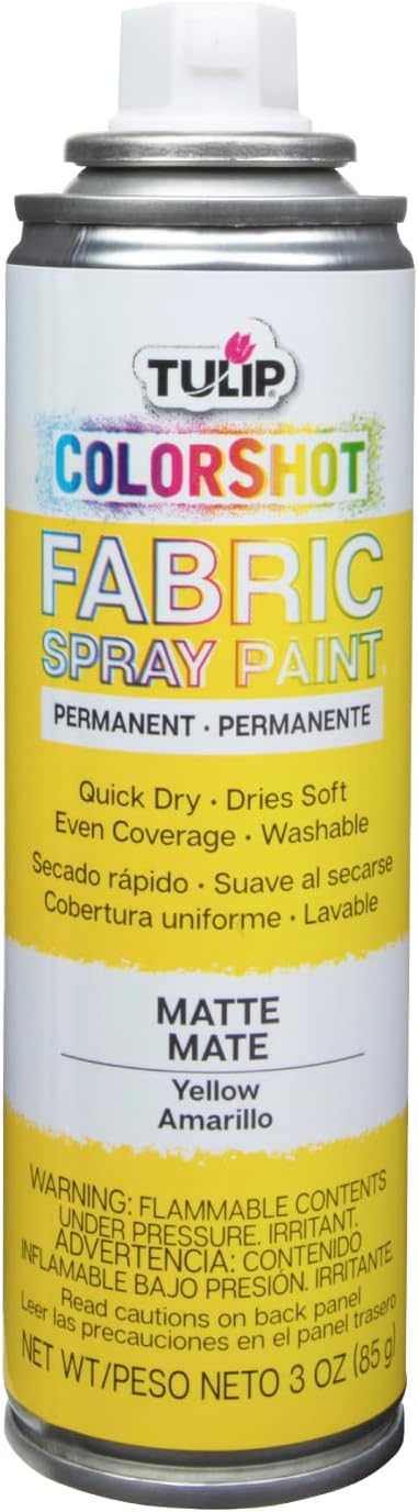 Tulip ColorShot Instant Fabric Spray Paint, Permanent Color Spray-On Fabric Paint, 3oz. Yellow