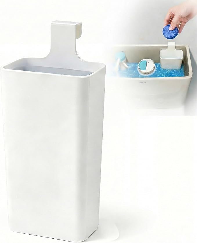 Toilet Tank Tablet Holder, Clip-On in-Tank Dispenser with Dual Clips, Helps Contain Tablet Residue and Extend Tablet Life, Reusable Toilet Tank Holder for Standard Toilets (1-Pack)