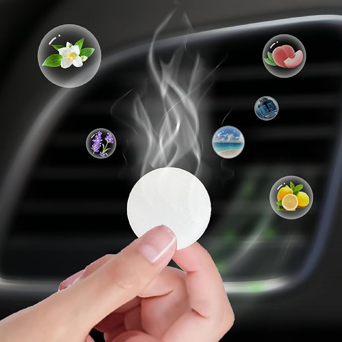 15 Pack Car Air Vent Clip Freshener Refills Solid Fragrance Replacement Pads, Long Lasting Air Freshener for Car Accessories for Women Men (Jasmine)